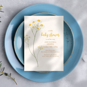 Wildflower Simple Cute Elegant Baby Shower Invitation