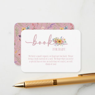 Wildflower Solid Pink Book for Baby Card
