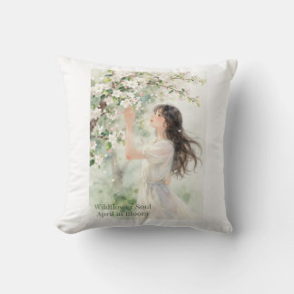 Wildflower Soul – Girl in a Spring Garden Cushion
