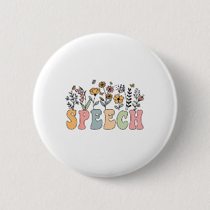 Wildflower Speech Floral Speech Therapy Slp Slpa 6 Cm Round Badge