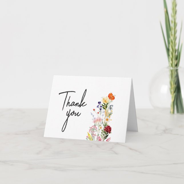 Wildflower Spring Baby in Bloom Baby Shower Thank You Card (Front)