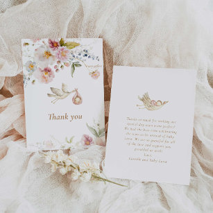 Wildflower Spring Baby Shower Thank You Card
