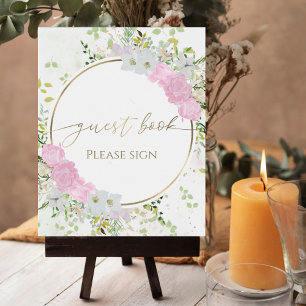 Wildflower Spring Bridal Shower Guest Book Sign