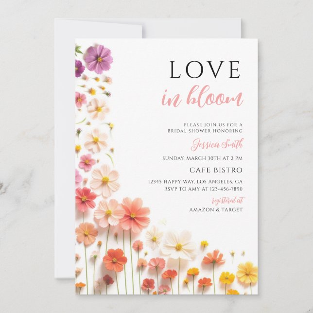 Wildflower Spring Bridal Shower Invitation (Front)