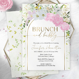 Wildflower Spring Brunch and Bubbly Bridal Shower Invitation