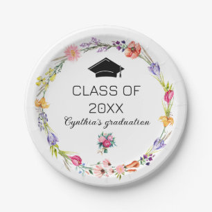  Wildflower Spring Class Graduation Paper Plates