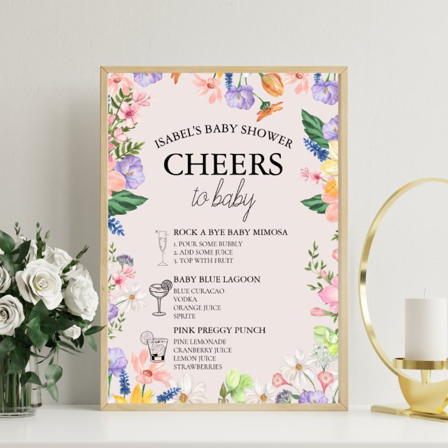 Wildflower Spring Drinks Menu Sign for Baby Shower (Creator Uploaded)