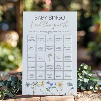 Wildflower Spring Floral Baby Bingo Find the guest