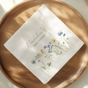 Wildflower Spring Floral Baby Shower Napkin