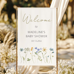 Wildflower Spring Floral Baby Shower Welcome Banner