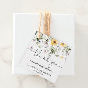 Wildflower spring floral lavender purple greenery favour tags