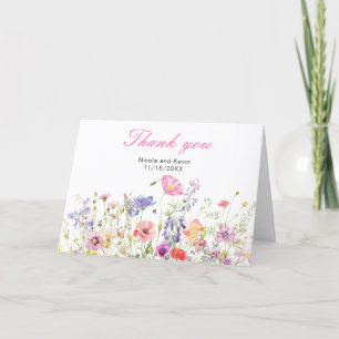 Wildflower Spring Floral Thank You Card