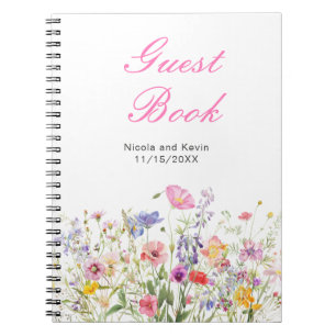 Wildflower Spring Floral Wedding Guest Book