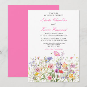 Wildflower Spring Floral Wedding Invitation