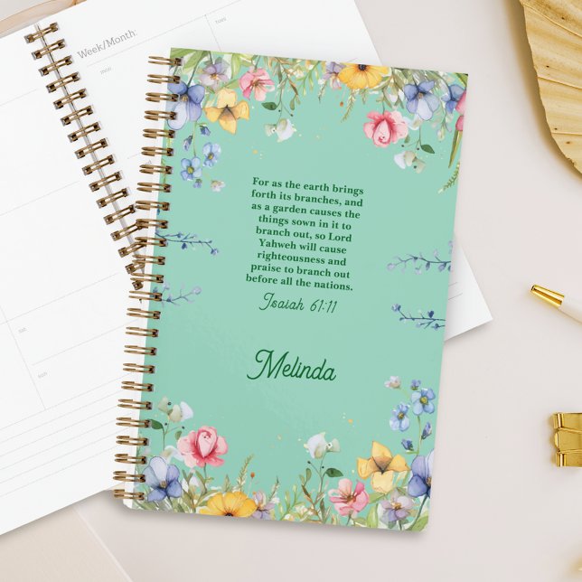 Wildflower Spring Garden Bible Verse Personalised Planner (Creator Uploaded)