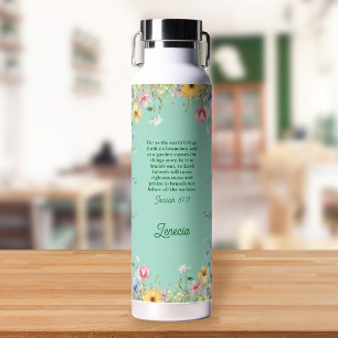 Wildflower Spring Garden Bible Verse Personalised Water Bottle