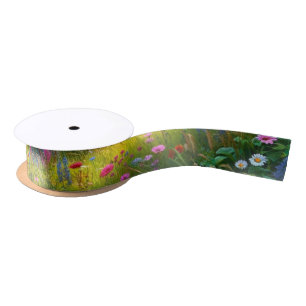Wildflower Spring Meadow  Craft Ribbon Satin Ribbon