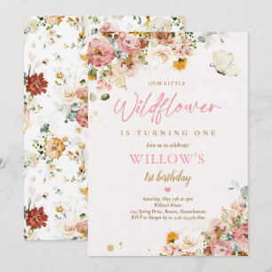 Wildflower Spring Meadow Garden Birthday Party Invitation
