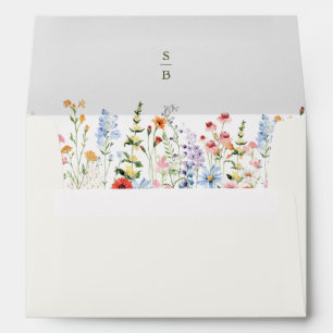 Wildflower Spring Meadow Garden Floral Wedding Envelope