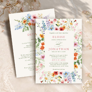 Wildflower Spring Meadow Garden Floral Wedding Invitation