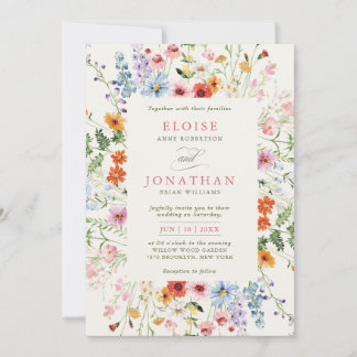 Wildflower Spring Meadow Garden Floral Wedding     Invitation
