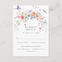 Wildflower Spring Meal Options RSVP Card