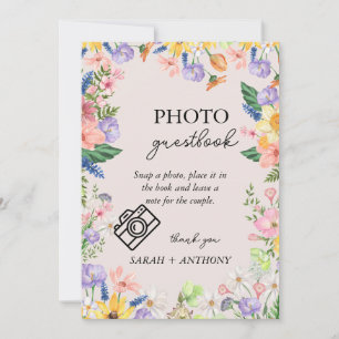 Wildflower Spring Photo Guestbook Sign Card