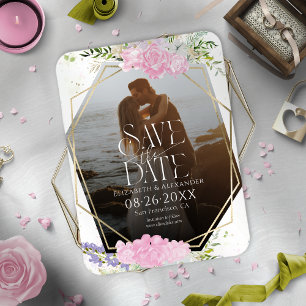 Wildflower Spring Photo Wedding Save The Date Magnet