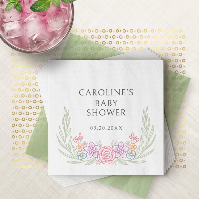 Wildflower Spring Summer Bloom Baby Shower Napkin (Creator Uploaded)