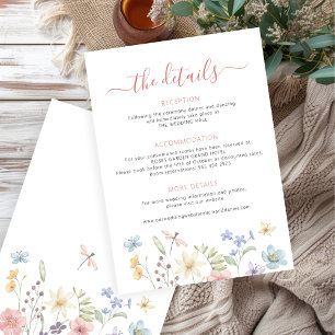 Wildflower spring summer garden wedding details enclosure card