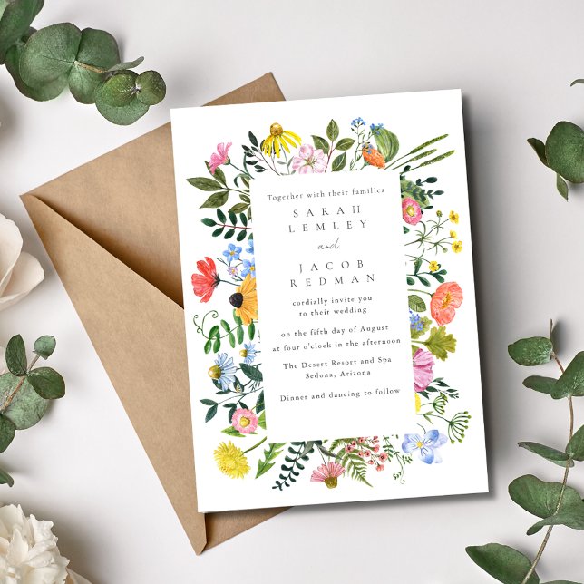 Wildflower Spring Summer Outdoor Wedding Invitation (Wildflower Spring Summer Outdoor Wedding Invitation )