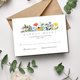 Wildflower Spring Summer Outdoor Wedding RSVP Card