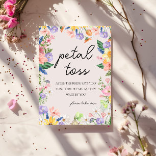 Wildflower Spring Wedding Petal Toss Sign Card
