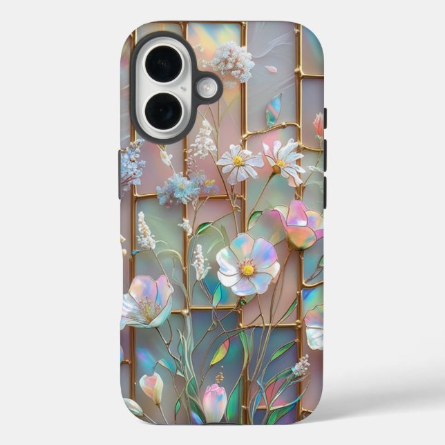 Wildflower Stained Glass iPhone Case (Back)