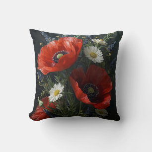 Wildflower Still Life – Cottagecore Realism Floral Cushion