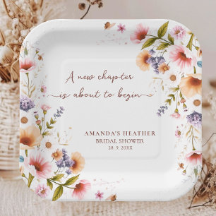 Wildflower Storybook Bridal Shower Party Paper Plate