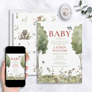 Wildflower Strawberry Summer Baby in Bloom Shower Invitation