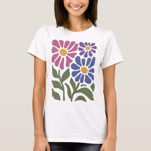 Wildflower Subtle Bisexual Pride Bi Flag T-Shirt (Front)