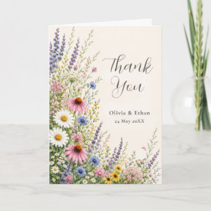 Wildflower Summer Meadow Wedding Thank You Card