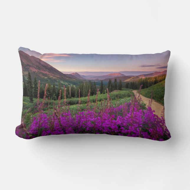 Wildflower Sunrise | Crested Butte, Colorado Lumbar Cushion (Front)