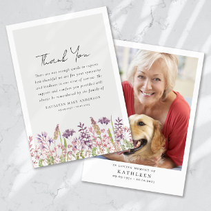 Wildflower Sympathy Funeral Thank You Card