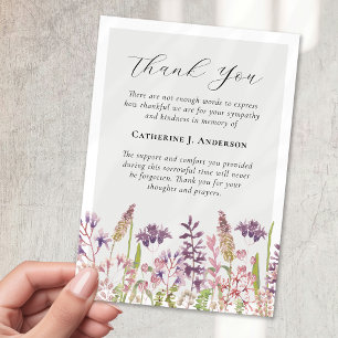 Wildflower Sympathy Funeral Thank You Card