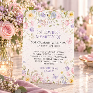 Wildflower Sympathy Memory Thank You Card