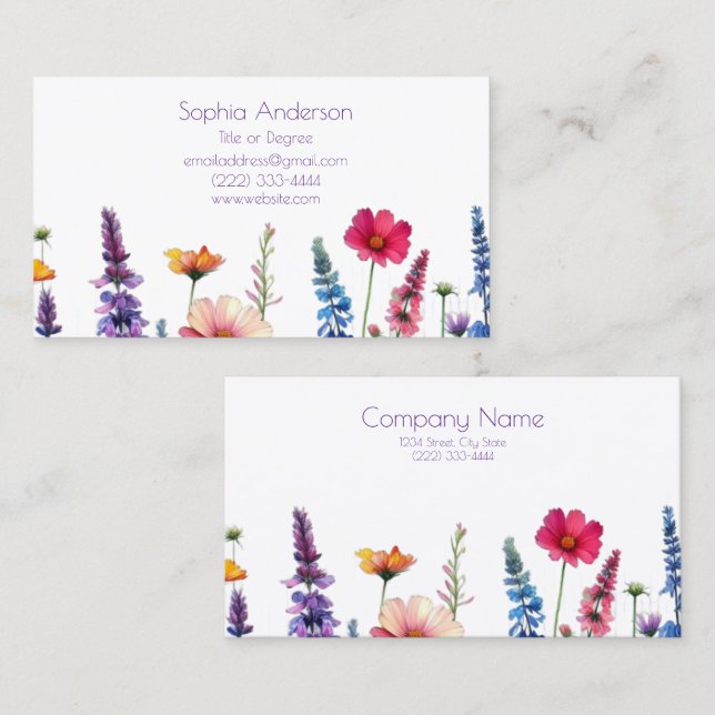Wildflower Symphony-Business Cards (Front/Back)
