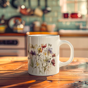 Wildflower Symphony: Vibrant Watercolor Art Coffee Mug
