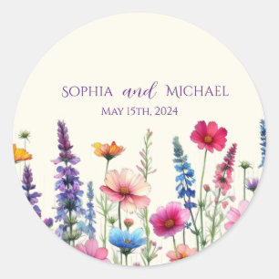 Wildflower Symphony Wedding Stickers