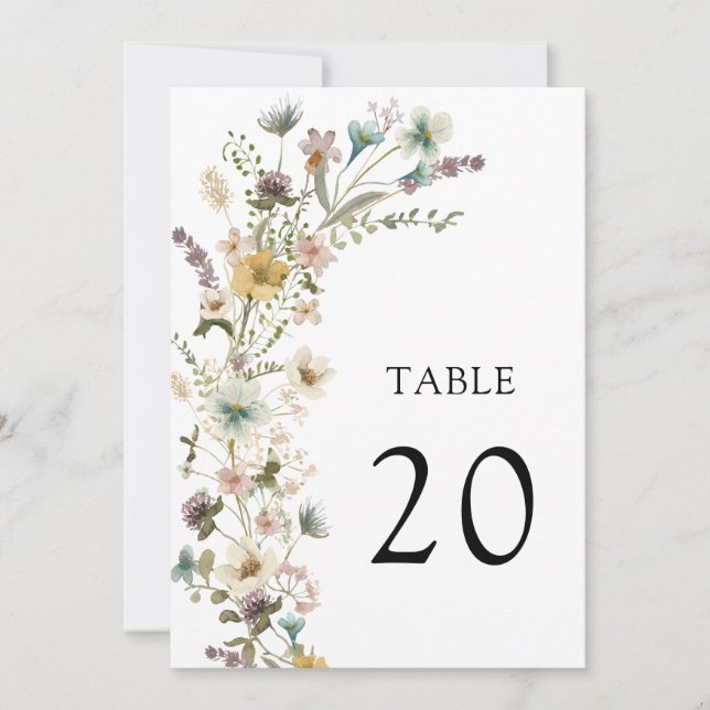 Wildflower Table Number (Front)
