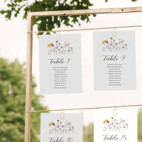 Wildflower Table Seating Chart Boho Modern Card