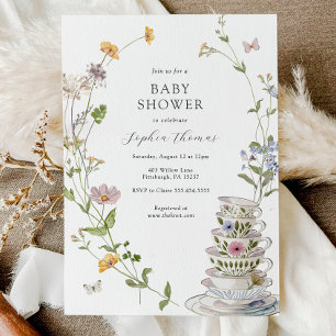 Wildflower Tea Baby Shower Invitation