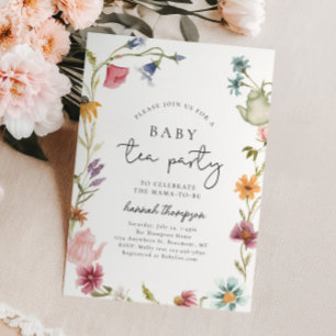Wildflower Tea Baby Shower Invitation